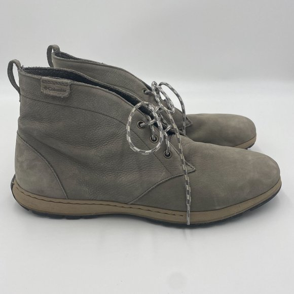 Columbia Men\'s Three Passes Desert Soft Leather Ankle Boot Shoes Gray Size 13 main image 8